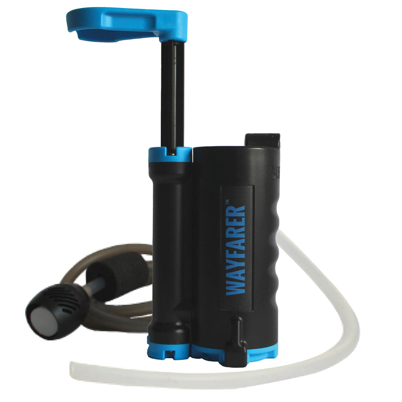Carregar imagem no visualizador da galeria, LifeSaver Wayfarer with the pump handle open and the two hoses behind