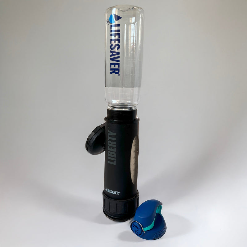 Carregar imagem no visualizador da galeria, A LifeSaver Nalgene bottle shown with a LifeSaver Liberty