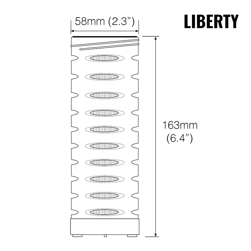 Carregar imagem no visualizador da galeria, Graphic showing the dimensions of a Liberty Filter Cartridge