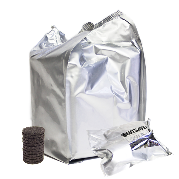 Foil-wrapped LifeSaver Cube and foil-wrapped filer