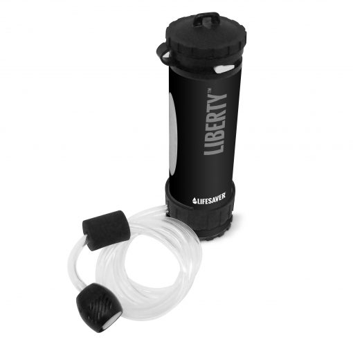 Carregar imagem no visualizador da galeria, Black LifeSaver Liberty water purifier bottle with scavenger hose
