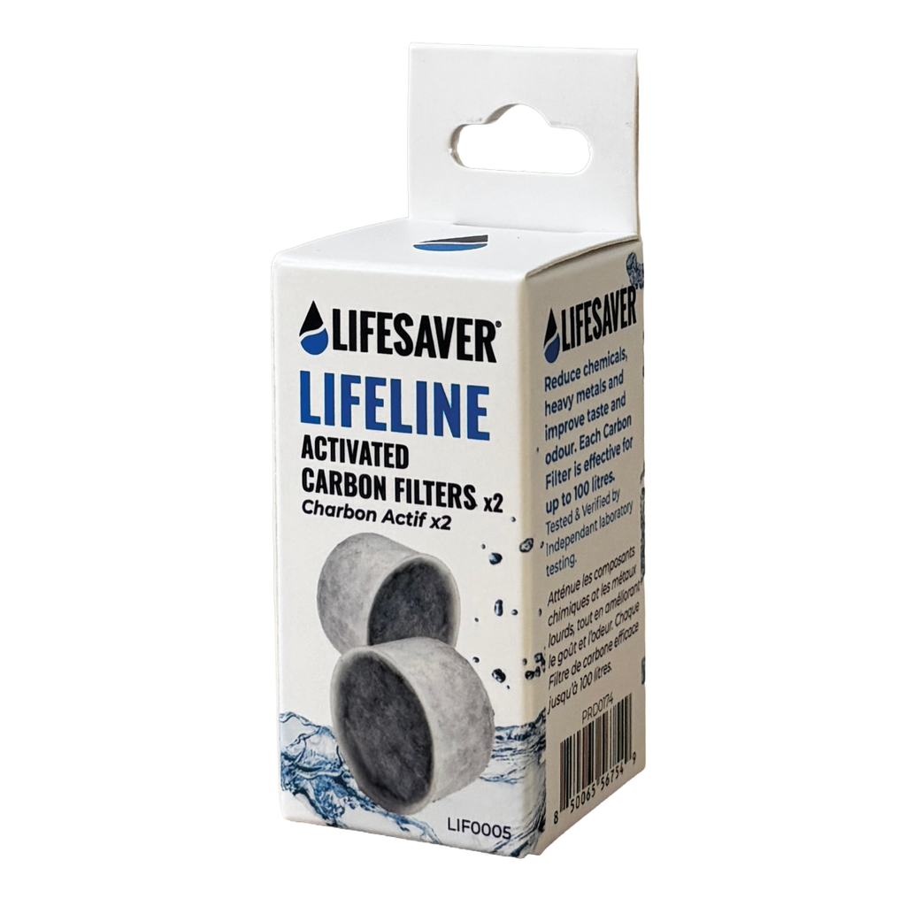 Filtros de carvão ativado LifeSaver Lifeline 2 unidades