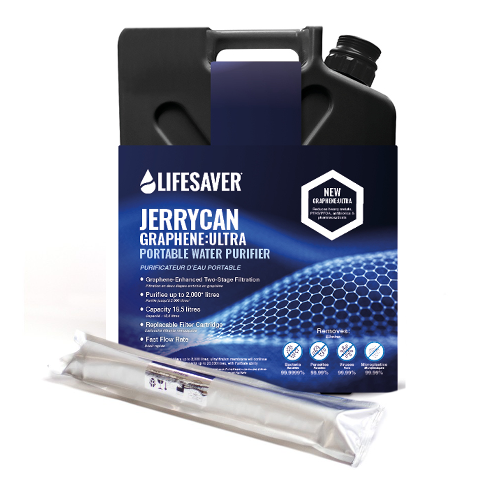 LifeSaver Jerrycan Graphene: Pacote de preparação para emergências de sobrevivência a vírus ultra