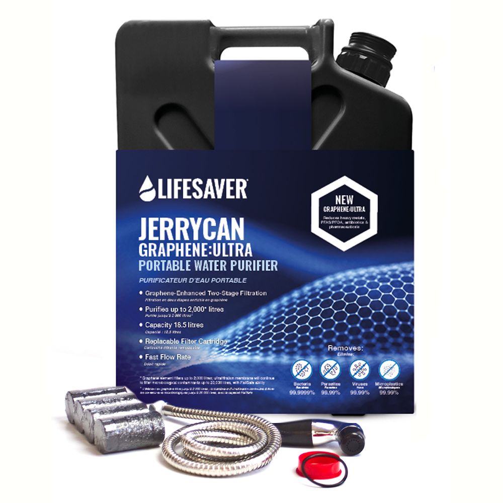LifeSaver Jerrycan Graphene: Pacote de preparação para emergências familiares Ultra