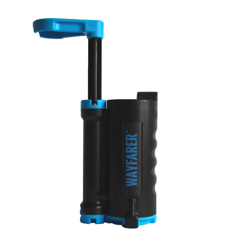 Carregar imagem no visualizador da galeria, LifeSaver Wayfarer portable water purifier shown with the pump handle extended
